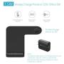 FACEVER Qi Wireless Charger, 2 in 1 Fast Charging Station Compatible for Apple Watch Series 1 2 3 4 5, iPhone 11 Pro Max X XS XR 8 8 Plus, Phone and Watch Stand Dock, Black