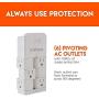 ECHOGEAR On-Wall Surge Protector with 6 Pivoting AC Outlets & 1080 Joules of Surge Protection - Low Profile Design Installs Over Existing Outlets to Protect Your Gear