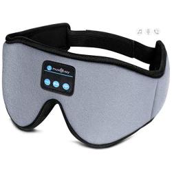 Sleep Headphones 3D Bluetooth Sleep Mask, MUSICOZY Wireless Music Eye Mask with Sleeping Headphones for Side Sleepers, Air Travel, Meditation, Built-in Ultra Soft Thin Speakers Microphone Washable