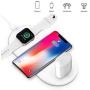 Wireless Charger 3 in 1 Wireless Charging Stand Pad for Apple Watch iPhone Airpods, Wireless Charging Station Compatible for iPhone 11/Pro/X/XR/Xs/8 Plus Apple Watch Charger 5 4 3 2 1 Airpods1 2 Pro.