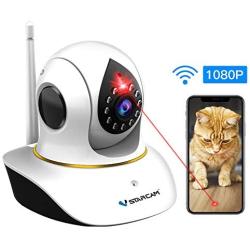 Pet Camera, VSTARCAM Dog Camera with Laser Wireless Cat Camera 1080P Baby Monitor Camera with 2 Way Audio, Night Vision Sound Motion Alerts, APP Remote Control Home Security Camera for Pet & Baby