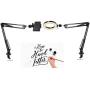 Phone Ring Light, 6 Ring Light with 2 Suspension Arm Stand for Cell Phone, iPhone,Baking,Craft,Calligraphy,Drawing,Online Lesson,Video Recording - Acetaken