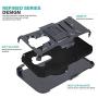 CasemartUSA Phone Case for [LG Aristo 5], [Refined Series][Black] Shockproof Protective Cover with Built-in Kickstand & Swivel Belt Clip Holster for LG Aristo 5 (T-Mobile, Metro, Sprint)