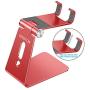 Adjustable Cell Phone Stand, OMOTON Desktop Cell Phone Stand Tablet Stand (Red)