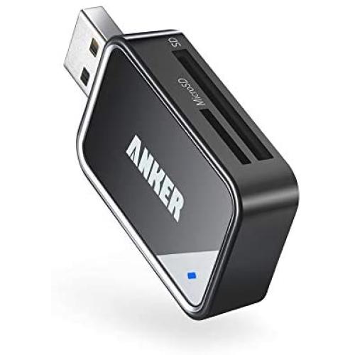 Anker 2-in-1 USB 3.0 SD Card Reader for SDXC, SDHC, SD, MMC, RS-MMC, Micro SDXC, Micro SD, Micro SDHC Card and UHS-I Cards