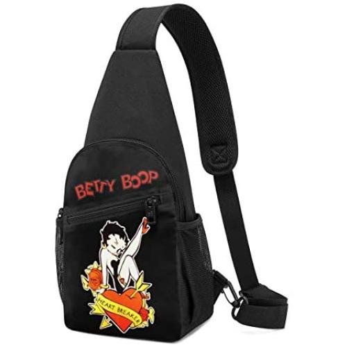 Betty Boop Sling Bag Leather Chest Bag Shoulder Backpack Cross Body Travel