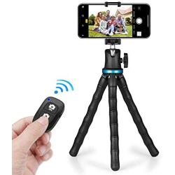 Phone Tripod, UBeesize 12 Inch Flexible Cell Phone Tripod Stand Holder with Wireless Remote Shutter & Universal Phone Mount, Compatible with iPhone/Android/DSLR/GoPro Camera