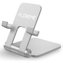 Cell Phone Holder Stand for Desk FLOVEME Aluminum Metal Adjustable Foldable Smartphone Holder Mobile Phone Stand Cradle for Desktop Office Accessories Compatible Size 4-7.9