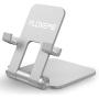 Cell Phone Holder Stand for Desk FLOVEME Aluminum Metal Adjustable Foldable Smartphone Holder Mobile Phone Stand Cradle for Desktop Office Accessories Compatible Size 4-7.9