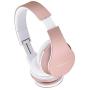 PowerLocus Wireless Bluetooth Over-Ear Stereo Foldable Headphones, Wired Headsets with Built-in Microphone for iPhone, Samsung, LG, iPad (Rose Gold)