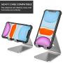 OMOTON Desktop Cell Phone Stand [Updated Solid Version], Advanced 4mm Thickness Aluminum Stand Holder for Switch, Mobile Phone, iPhone 11 Pro Xs Max Xr, Grey