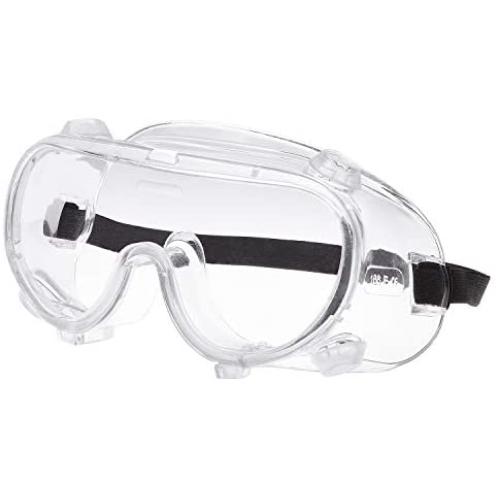 Safety Goggles, Curved Protective Safety Glasses with Adjustable Strap, Anti-Fog and Anti-Scratch Crystal Clear Eye Protection for Work and Outdoor Activities