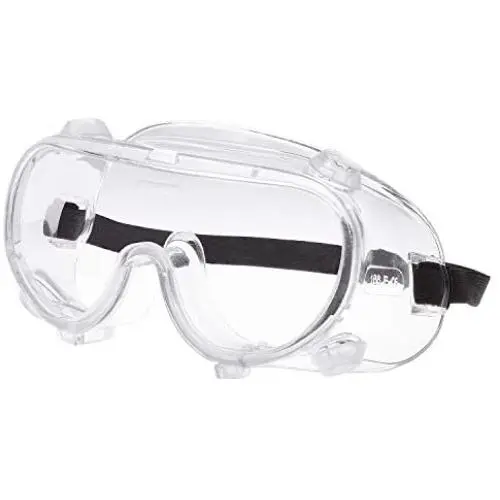 Safety Goggles, Curved Protective Safety Glasses with Adjustable Strap, Anti-Fog and Anti-Scratch Crystal Clear Eye Protection for Work and Outdoor Activities