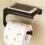 Alise Toilet Paper Holder Tissue Holders Thickened SUS304 Stainless Steel Paper Storage with Mobile Phone Storage Shelf,One-Piece Design,Matte Black Alise Toilet Paper Holder Tissue Holders Thickened SUS304 Stainless Steel Paper Storage with Mobile Phone Storage Shelf,One-Piece Design,Matte Black