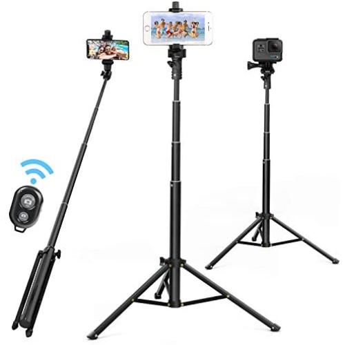 Selfie Stick Tripod 52 Inch Cell Phone Tripod Stand with Bluetooth Remote Smartphone for iPhone 11 Xs X 6 7 8, Android Cellphone Gopro Camera Mount Portable Monopod Feet Travel Lightweight Selfie Stick Tripod 52 Inch Cell Phone Tripod Stand with Bluetooth Remote Smartphone for iPhone 11 Xs X 6 7 8, Android Cellphone Gopro Camera Mount Portable Monopod Feet Travel Lightweight
