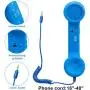 Retro Handset, Cell Phone Handset Anti Radiation 3.5mm Mini Microphone Speaker for iPhone iPad,Mobile Phones,Computer Blue Retro Handset, Cell Phone Handset Anti Radiation 3.5mm Mini Microphone Speaker for iPhone iPad,Mobile Phones,Computer Blue