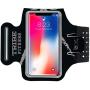 TRIBE Premium Running Armband & Phone Holder for iPhone X, Xs, Xs Max, Xr, 8, 7, 6, Plus Sizes, Galaxy S9, S8, S7, S9/S8 Plus, Note with Adjustable Elastic Band & Key/Card Slot - 100% Lycra