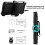 RioGree Phone Case for LG Stylo 6 with Belt Clip Screen Protector Kickstand Heavy Duty Durable for Women Men Girls Boys - Black