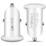 Car Charger, QOLIXM Flush Fit Dual Port USB Car Adapter 2-Port Fast Charging for iPhone, iPad, Samsung, HTC, LG, Smartphone, Tablet, Digital Camera, and More (White 2 Pack)