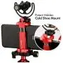 Ulanzi ST-03 Metal Smart Phone Tripod Mount with Cold Shoe Mount and Arca-Style Quick Release Plate for iPhone Xs X 8 7 Plus Samsung Huawei,Cell Phone Tripod Holder Clip Adapter (Red)