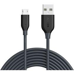 Anker Powerline Micro USB (10ft) - Charging Cable, with Aramid Fiber and 5000+ Bend Lifespan for Samsung, Nexus, LG, Motorola, Android Smartphones and More (Gray)