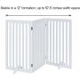 unipaws Freestanding Wooden Dog Gate, Foldable Pet Gate with 2PCS Support Feet Dog Barrier Indoor Pet Gate Panels for Stairs, White