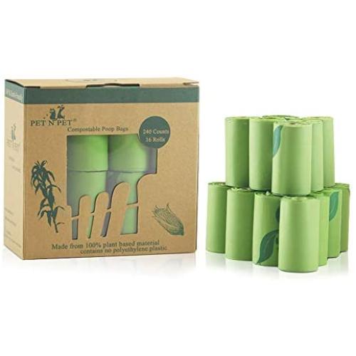 PET N PET Poop Bags Compostable Poop Bags 100% Vegetable-Based Corn Starch Poop Bags Unscented Dog Poop Bags Refill Rolls
