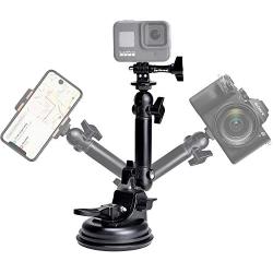 Action Camera Smartphone Suction Cup Race Car Cockpit Mount Motion Camcorder Vehicle Windshied Hood Rooftop Holder for GoPro Sony iPhone Hi-Speed Filming