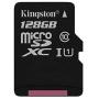 Kingston 128GB SDXC Micro Canvas Select Memory Card and Adapter Works with Samsung Galaxy A10, A20, A70 Cell Phone (SDCS/128GB) Bundle with 1 Everything But Stromboli MicroSD and SD Card Reader