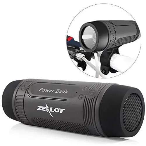 Outdoor Bluetooth Speakers Portable Bicycle Speaker Zealot S1 4000mAh Power Bank Splashproof Speakers with Microphone Full Outdoor Accessories (Bike Mount, Carabiner.)(Gray) Outdoor Bluetooth Speakers Portable Bicycle Speaker Zealot S1 4000mAh Power Bank Splashproof Speakers with Microphone Full Outdoor Accessories (Bike Mount, Carabiner.)(Gray)