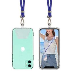 SS Phone Lanyard, 2 in 1 Adjustable Detachable Neck Strap with Phone Patch Compatible with Any Cell Phone Smartphones - Blue