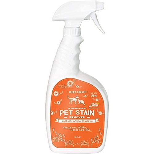 ANGRY ORANGE Enzyme Stain Cleaner & Pet Odor Eliminator, Dog & Cat Urine Destroyer for Floors & Carpet, 32oz