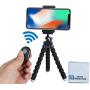 Acuvar 6.5” inch Flexible Tripod with Universal Mount for All Smartphones with Wireless Remote Control & an eCostConnection Microfiber Cloth