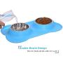UPSKY Dog Cat Bowls Stainless Steel Double Dog Food and Water Bowls with No-Spill No-Skid Silicone Mat, Pet Feeder Bowls Small Puppy Bowl for Small Dogs Cats