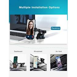 Mpow Car Phone Mount, Phone Holder for Car Dashboard Air Vent Windshield, Car Phone Holder with Twist-Lock Clip and Strong Suction Cup, Compatible iPhone 11 Pro MAX XS XR X 8 7 6Plus Etc