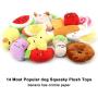 LEGEND SANDY 14 Pack Dog Squeaky Toys Cute Stuffed Plush Fruits Snacks and Vegetables Dog Toys for Puppy Small Medium Dog Pets