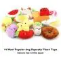 LEGEND SANDY 14 Pack Dog Squeaky Toys Cute Stuffed Plush Fruits Snacks and Vegetables Dog Toys for Puppy Small Medium Dog Pets