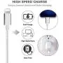 JIMROZ iPhone Charger, MFi Certified Lightning Cable 3 Pack 10ft Nylon Braided Fast Charging Sync Cord Compatible with iPhone 11 Pro Max XS XR X 8 7 6s 6 Plus 5 5s, iPad, iPod and More, Silvergrey