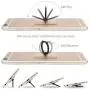 Phone Ring Holder Clear Cell Phone Ring Stand 360° Rotation Transparent Finger Ring Grip Kickstand Compatible with Samsung Android Smartphone Set of 4-Rose Gold Black and Silver