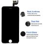 Screen Replacement Compatible with iPhone 6S 4.7 inch Full Assembly - LCD 3D Touch Display Digitizer with Ear Speaker, Sensors and Front Camera, Fit Compatible with All iPhone 6s (Black)