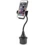 Macally Car Cup Holder Phone Mount - 8” Long Flexible Gooseneck with 360° Adjustable Holder - Securely Fits Phones with/without Case up to 4.1” Wide - Easy to Use Cup Phone Holder for Car SUV or Truck