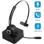 Bluetooth Headset with Noise Canceling, Knofarm Trucker Bluetooth Headset with Microphone for Skype, PC, Call Center, Cellphone, Online Teaching, Conference Calls, 17 hrs Working Time for Long Haul