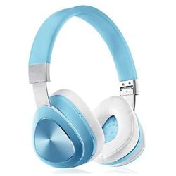 KOIUJ Gaming Headset Head-Mounted Wireless Bluetooth Headphones 4.1 Stereo Folding Over Ear with Noise Reduction Mobile Phone Computer Music Game (Color : Blue)