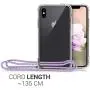 kwmobile Crossbody Case Compatible with Apple iPhone X - Clear Transparent TPU Cell Phone Cover with Neck Cord Lanyard Strap - Transparent/Light Blue