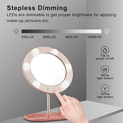 LangTouam LTM Vanity Mirror with Lights Bluetooth Lighted Makeup Mirror Touch Screen Wireless Audio Speaker Dimmable Light Detachable1X 10X Magnification Rechargable Power Mirror