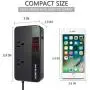 BMK 200W Car Power Inverter DC 12V to 110V AC Car Inverter 4 USB Ports Charger Adapter Car Plug Converter with Switch and Current LCD Screen BMK 200W Car Power Inverter DC 12V to 110V AC Car Inverter 4 USB Ports Charger Adapter Car Plug Converter with Switch and Current LCD Screen