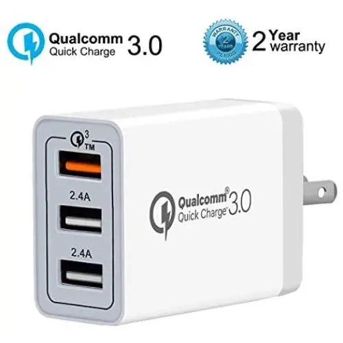 Quick Charge 3.0 Wall Charger, AOLERX 3-Port USB Foldable Plug, for iPad Tablet Phone Quick Charge Travel Adapter Android Fast Charger Compatible with Samsung, LG, HTC, iPhone & More Quick Charge 3.0 Wall Charger, AOLERX 3-Port USB Foldable Plug, for iPad Tablet Phone Quick Charge Travel Adapter Android Fast Charger Compatible with Samsung, LG, HTC, iPhone & More