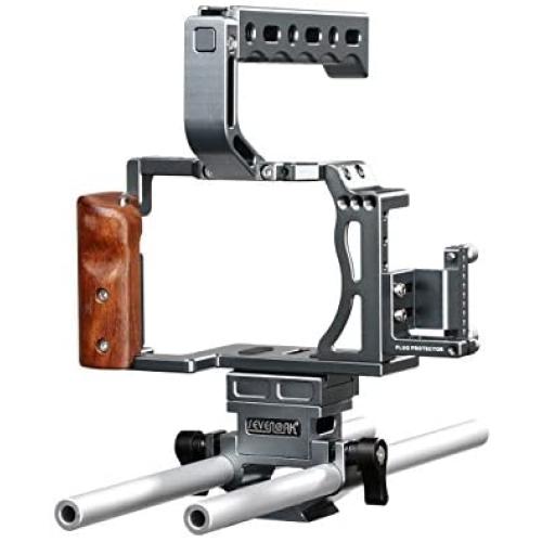 Sevenoak SK-A7C1 Pro Aluminum Cage with Top Handle, Shoe Mount and 15mm Rods - Custom Fit for Sony A7, A7S & A7R (MK I Only)