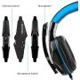 Gaming Headset,DLAND 3.5mm Wired Bass Stereo Noise Isolation Gaming Headphones with Mic for Laptop Computer, Cellphone, PS4 and so on- Volume Control (Black and Blue)