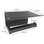lofekea Toilet Paper Holder, Wall Mount Matte Bathroom Toilet Tissue Holder Black Aluminum Toilet Roll Holder with Mobile Phone Storage Shelf and Anti-Slip Mat